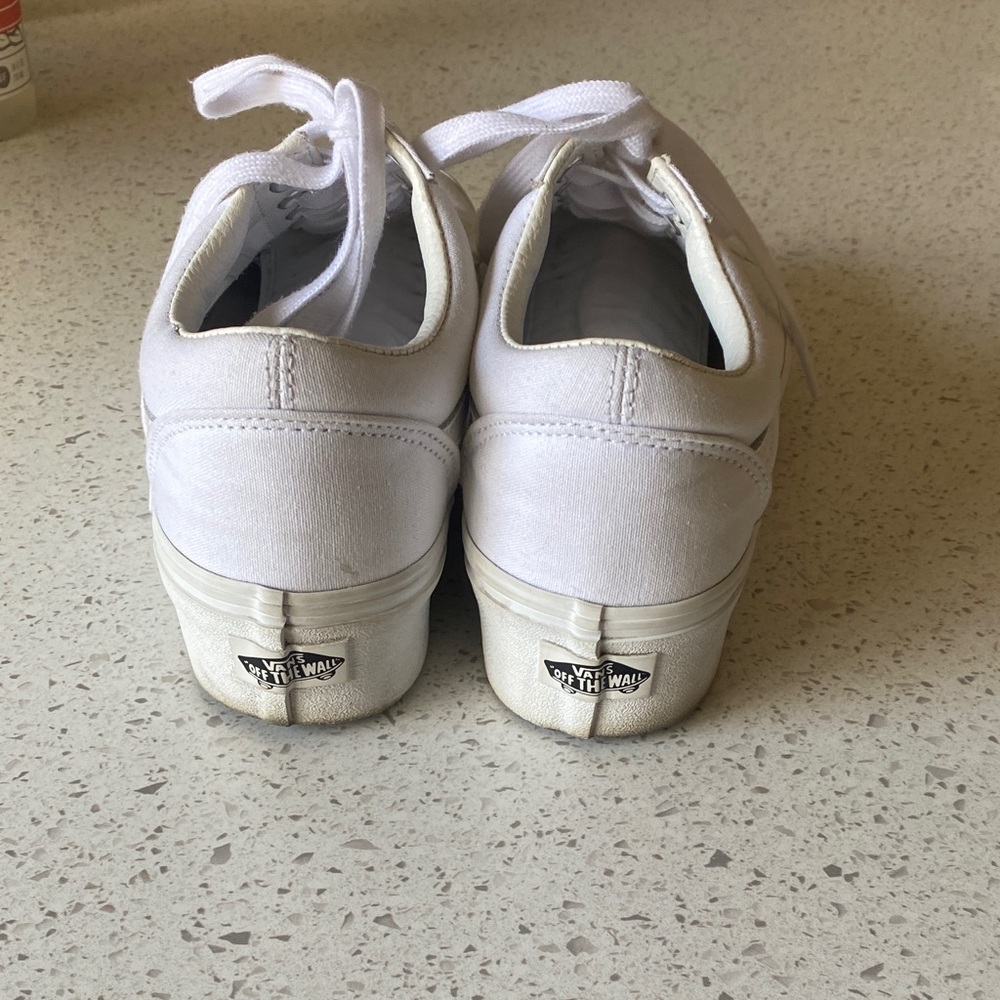 Women's White Platform Vans - Picture 4 of 6